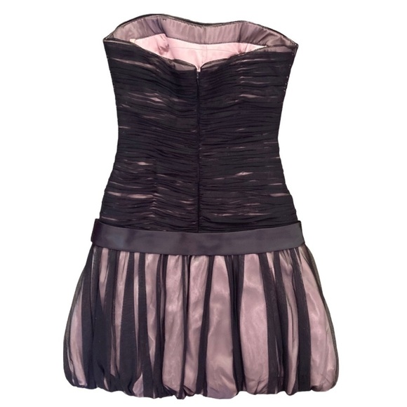 Jovani Black Strapless Fitted Bustier Bodice Bubble Hem Dress Bow Accent Black M - Picture 7 of 10